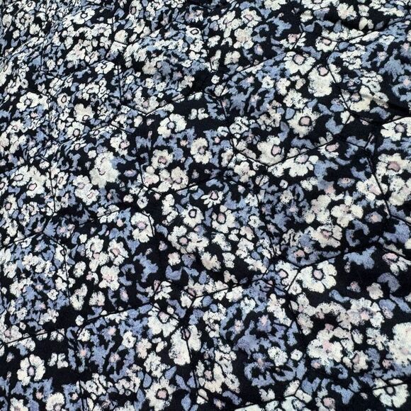 J Jill Jacket Womens 2X Blue Quilted Floral Button Up Granny Boho Long Sleeve - Picture 12 of 13